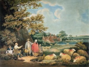 ウィリアムワード（1766-1826）によって刻まれた羊飼い、パブ。 H.モーランド作、1806年（メゾチント彫刻） 作： George Morland