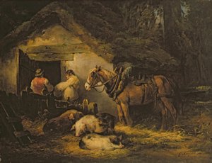厩舎のドア 作： George Morland