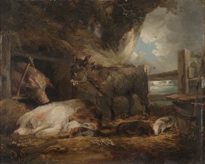 Pig Styへの訪問（船内のオイル） 作： George Morland