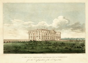 1814年8月24日の大爆破後のワシントン市の大統領官邸の眺め、パブ。 1814