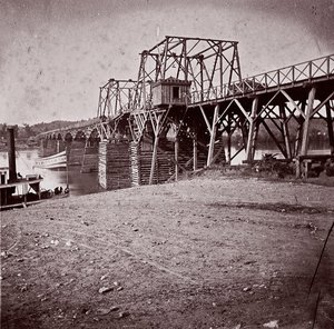 カリフォルニア州チャタヌーガのテネシー川に架かる橋。 1864年。