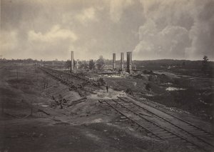 1860 年代のフッドの指令列車の破壊。
