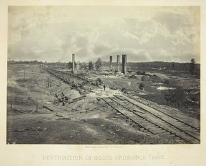1864 年、フッドの指令列車の破壊。