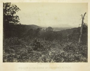 シャーマンの攻撃のミッション リッジ シーン、186466。 作： George N. Barnard