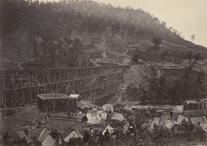 1860 年代、ホワイトサイド No. 1 のラクーン山脈を通過します。 作： George N. Barnard
