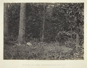マクファーソン将軍の死のシーン、186466。 作： George N. Barnard