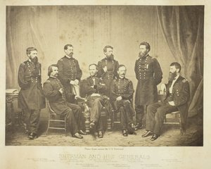 シャーマンと彼の将軍、1865年。 作： George N. Barnard