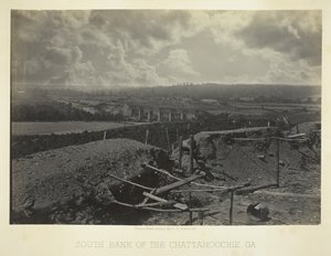 ジョージア州チャタフーチーのサウスバンク、1866 年。 作： George N. Barnard