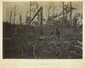 地獄の穴、ジョージア州ニューホープ教会、1866 年。 作： George N. Barnard