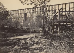 ホワイトサイドの架台橋、1860 年代。 作： George N. Barnard
