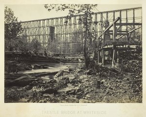 ホワイトサイドの架台橋、1864 年。 作： George N. Barnard