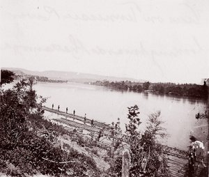 カリフォルニア州チャタヌーガを望むテネシー川の眺め。 1864年。 作： George N. Barnard