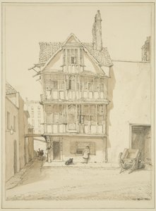 14の星」、ノースエンド、テンプルストリートからのカウンタースリップ（鉛筆・水彩・紙 作： George Orleans Delamotte