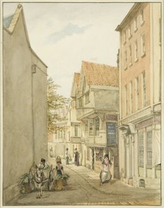 小路を見下ろす（鉛筆・水彩・紙 作： George Orleans Delamotte