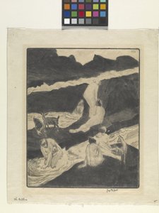 The Bathers (ドライポイント) 作： George Overbury