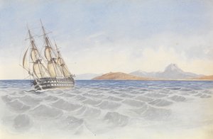 HMS「ベレロフォン」、カルタゴ岬沖、1852年4月26日 作： George Pechell Mends