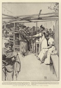 フードチケットを受け取るアテネのクレタ難民 作： George Percy Jacomb Hood