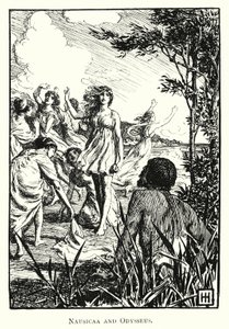 オデッセイナウシカとオデュッセウス（彫刻 作： George Percy Jacomb Hood