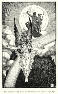 イリアス』。アイダ山でゼウスからトロイに派遣されたアイリス（彫刻作品 作： George Percy Jacomb Hood