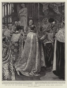 戴冠式の後に聖体拝領を受ける王と女王 作： George Percy Jacomb Hood