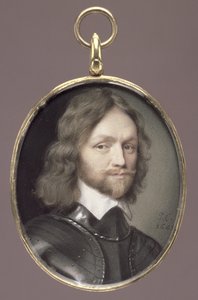 ヘンリー・アイアトン将軍（1611-51）国会議員およびアイルランド領主（カード上のベラムにトイレ） 作： George Perfect Harding