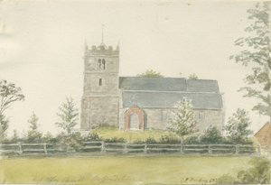 ハイオフリー教会：水彩画、1821年 作： George Perfect Harding
