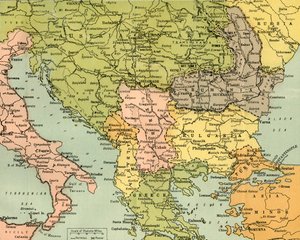 1919年の東部戦線を示す地図。 作： George Philip and Son Ltd