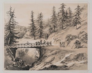 コンバーミア橋、アビービル、バレット下宿所、1846年 作： George Powell Thomas