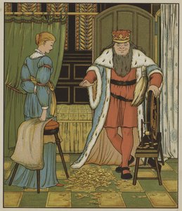 グリム兄弟によるRumpelstiltskinのイラスト 作： George R. Halkett