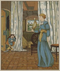 グリム兄弟によるRumpelstiltskinのイラスト 作： George R. Halkett
