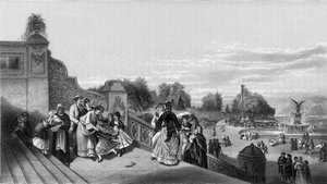 「ザ テラス、セントラル パーク、ニューヨーク」、1874 年。 作： George R. Hall