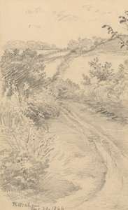 向こうに野原があるふさふさした小道 作： George Richmond
