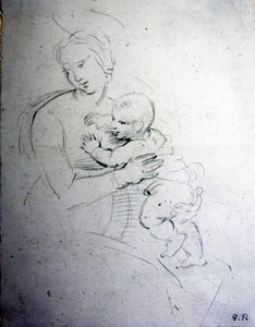 母と子-古代人のための研究 作： George Richmond