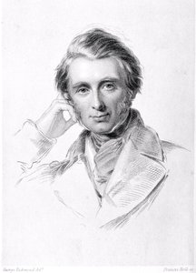フランシスホール（1815-84）によって彫刻されたジョンラスキン（1819-1900）の肖像画 作： George Richmond