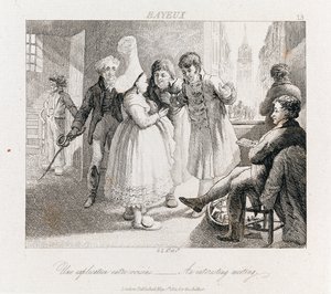 興味深い会合-バイユー、1821年頃（エッチング 作： George Robert Lewis