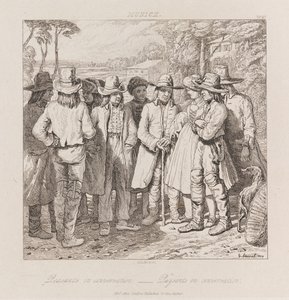 Peasants Conversing、ミュンヘン、1821年頃（エッチング） 作： George Robert Lewis