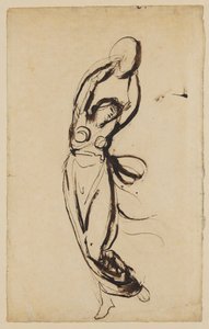 タンバリンを手に踊るニンフ 作： George Romney