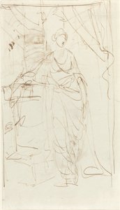 古典的なドレスのエレガントな女性 [直訳] 作： George Romney