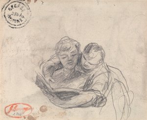 本を読むカップル 作： ジョージ・ロムニー