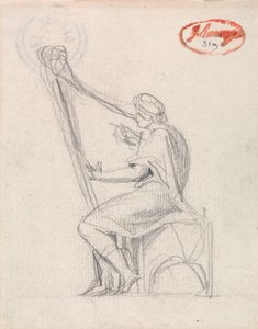 ハープを弾くダビデ 作： George Romney