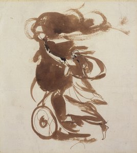 メデアとしてのエマハート（ペンと茶色のインク、紙の上の鉛筆の跡の上を洗う） 作： George Romney
