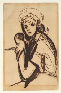 若い女性の半身像 作： George Romney