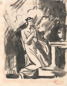 祭壇の前にひざまずくイフィゲニア 作： George Romney