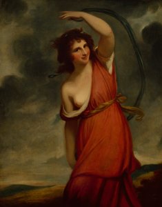 マースとしてのハミルトン夫人（キャンバスに油彩） 作： George Romney