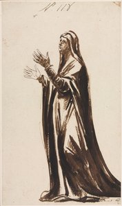 Mater Dolorosa 喪服の母、1776年。 作： George Romney