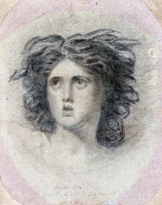 レディ・エマ・ハミルトン（旧姓ハート）の肖像 作： George Romney
