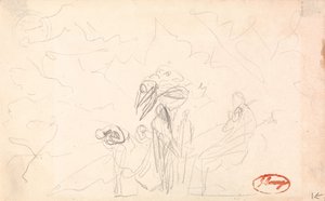 おそらく、飛んでいる人物を含む人物群像 作： George Romney