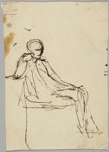 座る男性像、肖像画の習作