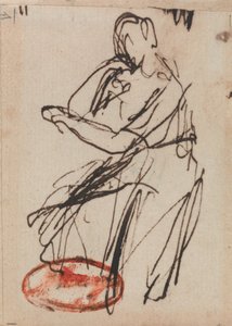座る女性