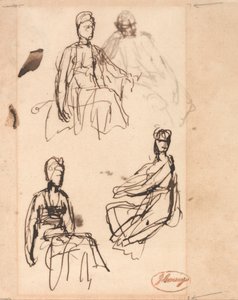 座る女三つの研究 作： ジョージ・ロムニー
